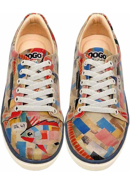 Kadın Vegan Deri Çok Renkli Sneakers - Hi Fish Tasarım fiyatları