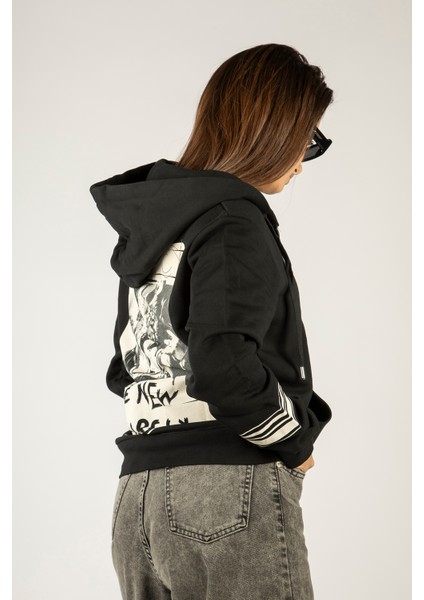 Privacy The New Secrecy Fermuarlı Kapüşonlu Unisex Sweatshirt - Siyah Street Baskılı fiyatları