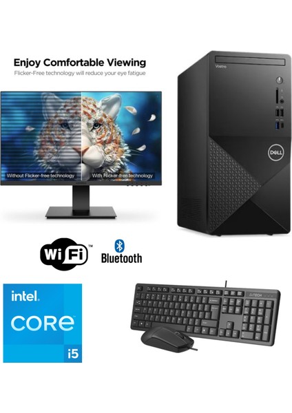 Dell Ofis Iş Pc – 21”monitör – Intel Core I5 12400 – 8 GB Ddr4 Ram - 512GB SSD -Klavye Mouse – Wifi-Bluetooth-Ofis
