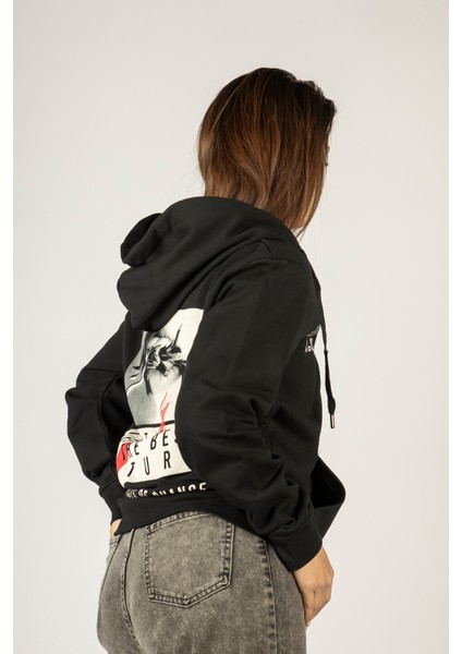 The Worst Past Builds Up The Best Future Fermuarlı Kapüşonlu Unisex Sweatshirt - Siyah Street Baskılı