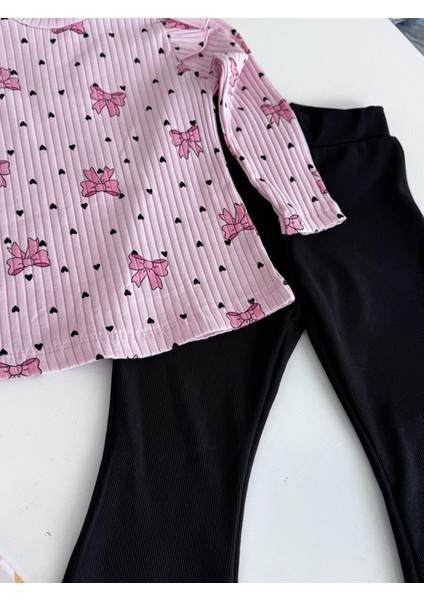 Omuz Fırfırlı Fitilli Ispanyol Paça Leopar Kız Ikili Takım fırsatları