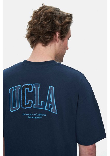 Sınclaır Beyaz Nakışlı Bisiklet Yaka Baskılı Standard Fit Erkek Tshirt