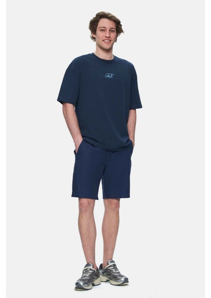 Sınclaır Beyaz Nakışlı Bisiklet Yaka Baskılı Standard Fit Erkek Tshirt