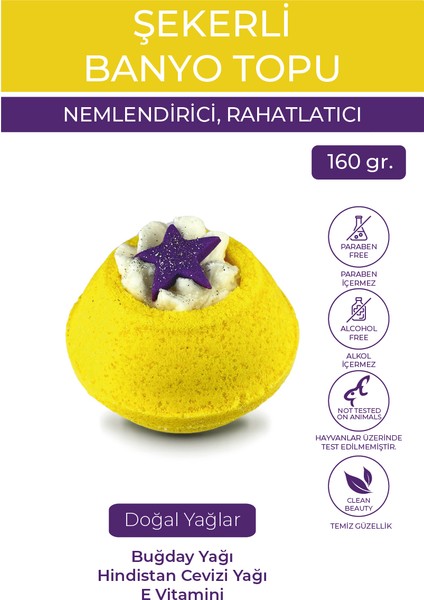 Sugar Plum Köpüren Banyo Topu Nem Bombası Banyo Bombası 160 gr - Purple Night Dream