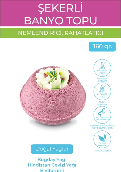 Sugar Plum Köpüren Banyo Topu Nem Bombası Banyo Bombası 160 gr - Sweet Deram