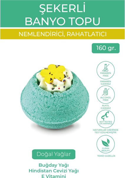 Sugar Plum Köpüren Banyo Topu Nem Bombası Banyo Bombası 160 gr - Spring Wind