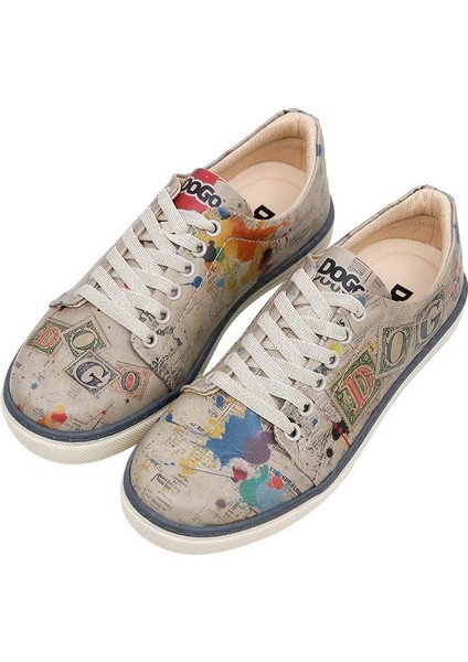 Kadın Vegan Deri Çok Renkli Sneakers - Dogo Stamp Tasarım