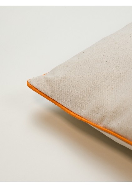 MINIMAL EDGE - Şerit Biye Fitilli Dikdörtgen Kırlent Kılıfı - Turuncu fiyatları