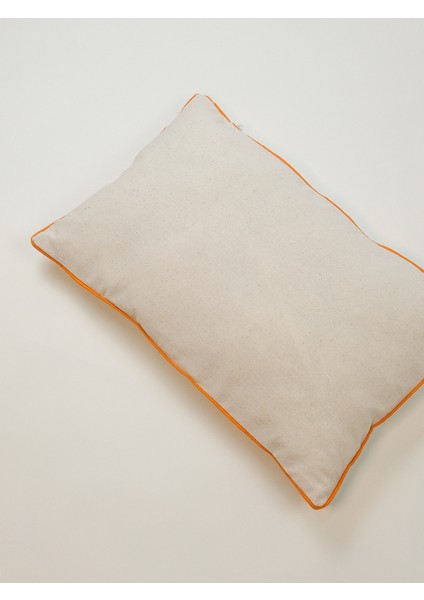 MINIMAL EDGE - Şerit Biye Fitilli Dikdörtgen Kırlent Kılıfı - Turuncu modelleri