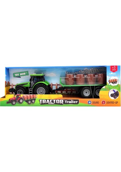 Aya Toys Pilli Fıçılı Traktör 40326 Yeşil