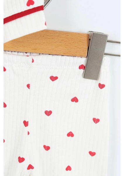 Kalp Desenli Düğme Detaylı Bebe Yaka Takım modelleri