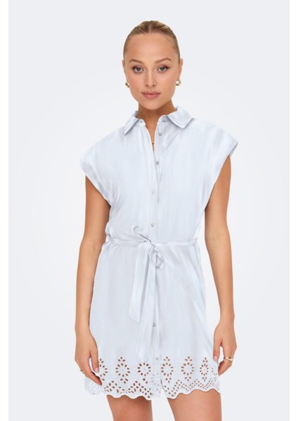 Onllou Lıfe Emb S/s Shırt Dress Ptm Beyaz
