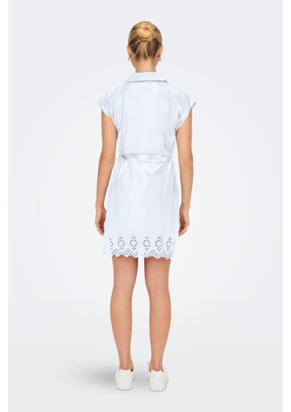 Onllou Lıfe Emb S/s Shırt Dress Ptm Beyaz modelleri
