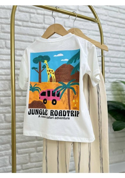 Jungle Çizgili Keten Kombinli Erkek Çocuk Alt Üst Takım indirimleri