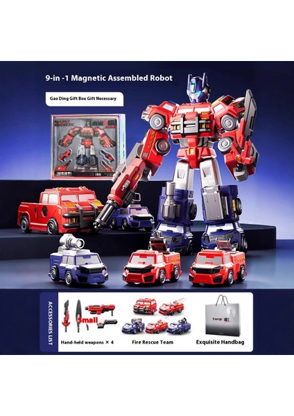 Yeni Çocuk Manyetik Montaj Dönüştürme Robot Mühendislik Araba Serisi Patchwork Puzzle Oyuncaklar (Yurt Dışından)
