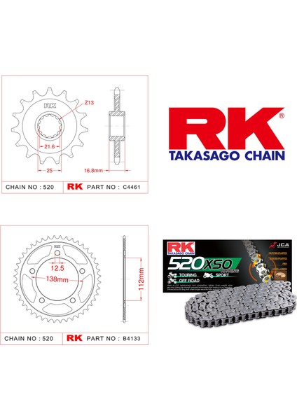 Zincir Dişli Set Honda Nc 750 S/x 14-18 X-Ringli Set