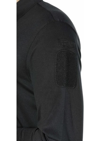 Bisiklet Yaka Uzun Kollu Basic&Taktik Erkek T-shirt, Siyah Renk
