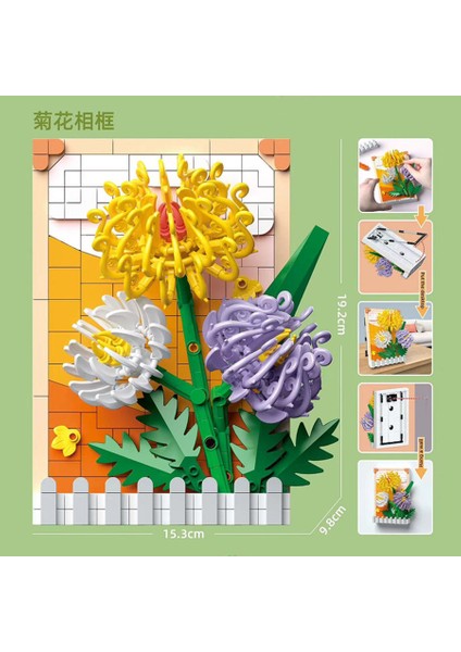 Çiçek Yapı Taşları Perpetual Çiçek Puzzle Oyuncak Dekorasyon Doğum Günü Hediyesi (Yurt Dışından)