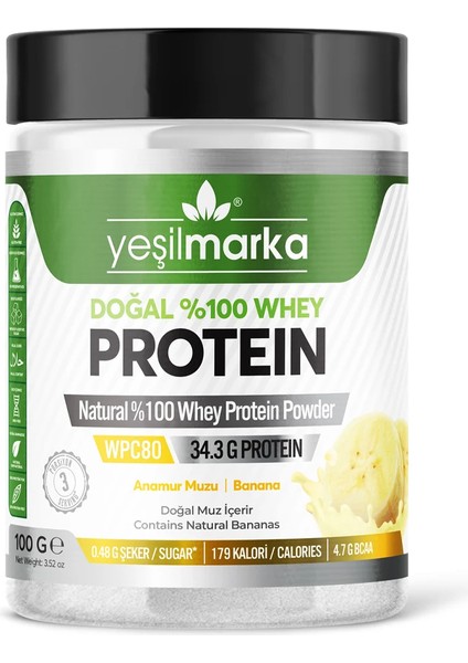 Doğal Whey Protein Tozu - Anamur Muzu 100 gr fiyatları
