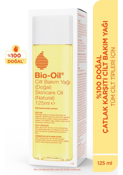 %100 Natural Çatlak Karşıtı & Leke Karşıtı Nemlendirici Doğal Cilt Bakım Yağı 125 ml