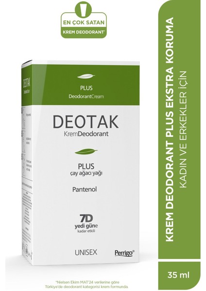Plus Ekstra Koruma 7 Güne Kadar Etkili Krem Deodorant 35 ml x 4 Adet