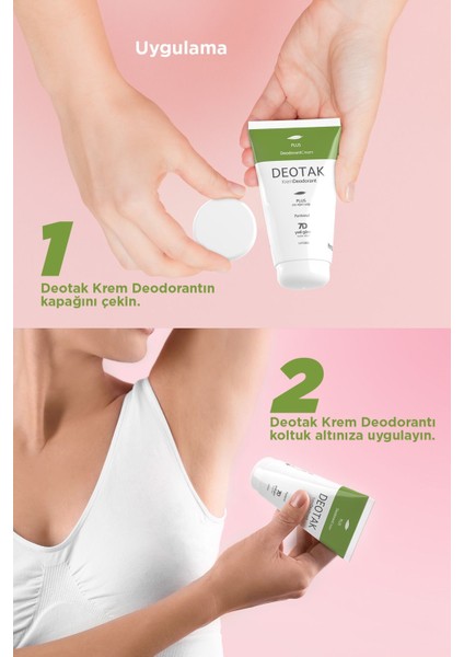 Plus Ekstra Koruma 7 Güne Kadar Etkili Krem Deodorant 35 ml x 4 Adet