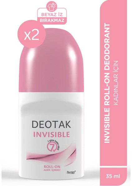 Invisible Kadın 7 Güne Kadar Etkili Roll-On Deodorant 35 ml x 2 adet