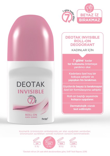 Invisible Kadın 7 Güne Kadar Etkili Roll-On Deodorant 35 ml x3 Adet