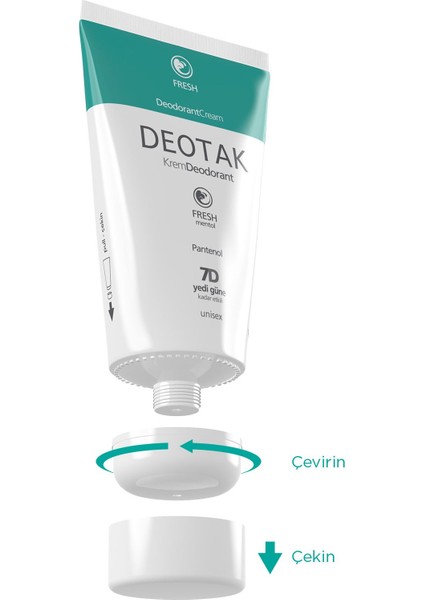 Mentol Ferahlığı 7 Güne Kadar Etkili Krem Deodorant 35 ml x 3 Adet