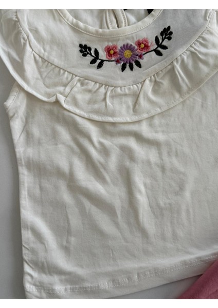 Çocuk Nakışlı Alt Üst Takım ( Tshirt- Şort Takım )