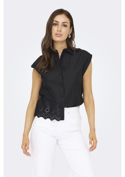 Onllou Lıfe Emb S/s Shırt Ptm Açık Yeşil