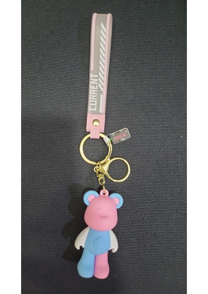 Animal Anahtarlık Hediyelik Silikon Çanta Aksesuar Current Pembe Mavi Ayıcık Sevimli 1 Adet