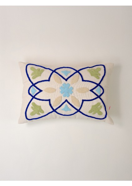 Mavi Marakeş Punch Kırlent Kılıfı - Mavi Dikdörtgen