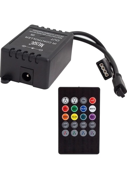 Renk Değiştiren Sese Duyarlı Kumandalı LED Kontrol Cihazı (4887)