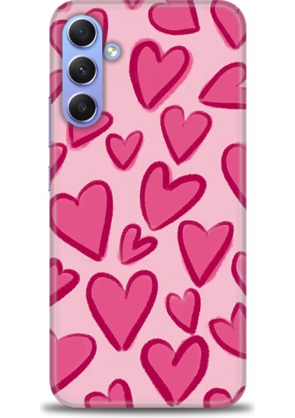 Samsung Galaxy S23 Fe Kılıf Hd Baskılı - Pembe Kalp