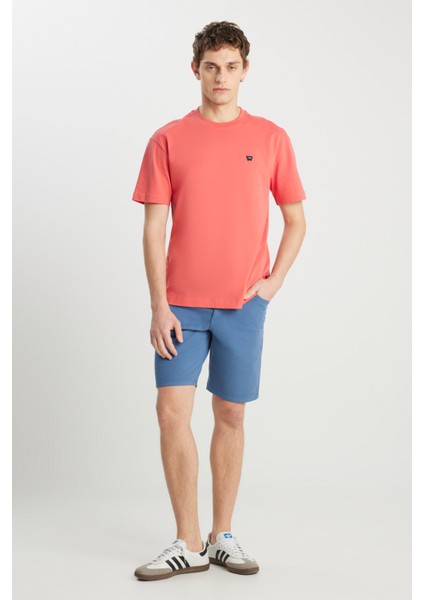 Regular Fit Normal Kesim Bisiklet Yaka %100 Pamuk Turuncu Tişört