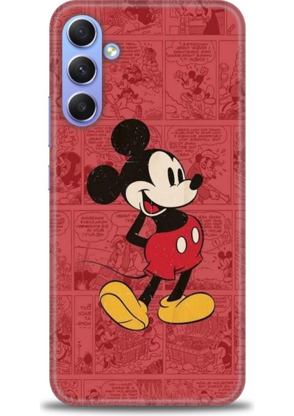 Samsung Galaxy S24 Fe Kılıf Hd Baskılı - Kırmızı Mickey
