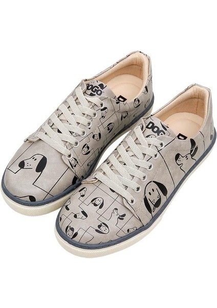 Kadın Vegan Deri Çok Renkli Sneakers - I Woof You Tasarım