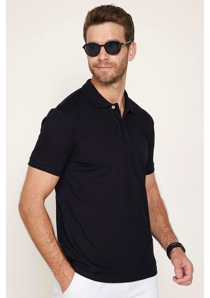 Erkek 3'lü Paket Siyah-Bordo-Haki Slim Fit Dar Kesim Pamuklu Düz Pike Polo Yaka Tişört fiyatları