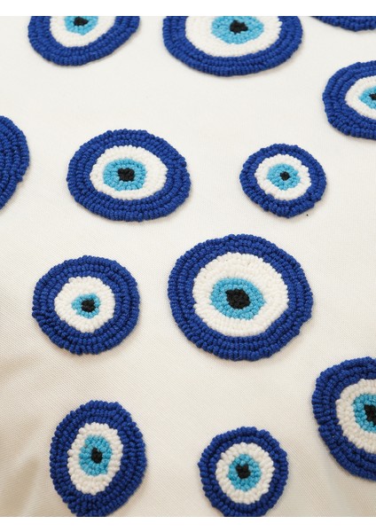 EVIL EYE - Nazar Boncukları Punch Kırlent Kılıfı - Mavi indirimleri