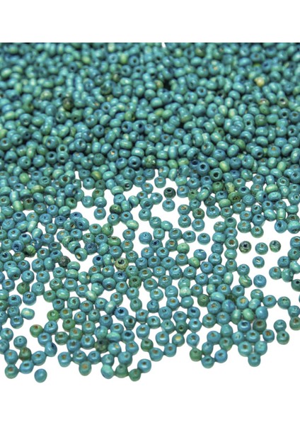 3 mm Turkuaz Rengi Ahşap Boncuk 55 gr