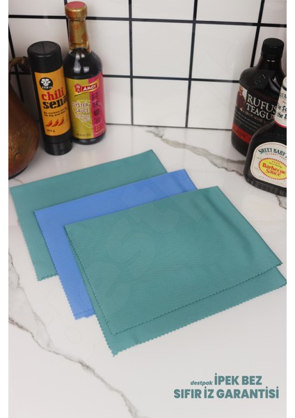3 Adet Ipek Bez Ultra Kaliteli Iz Bırakmaz Cam Bezi - Ekstra Parlaklık Cam, Pencere, Bardak Sıfır Iz