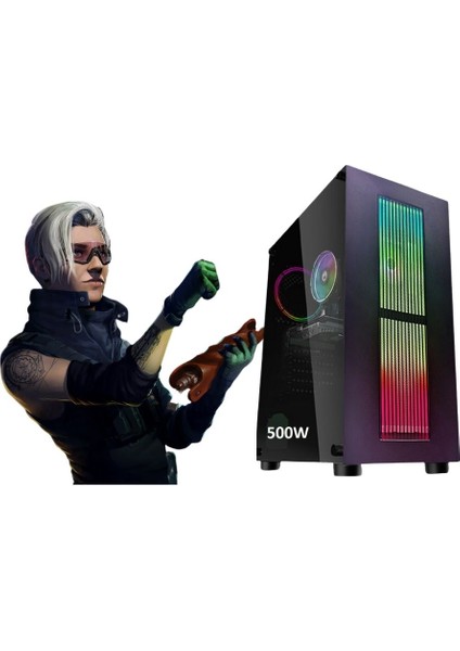 XR48 500W USB 3.0 Tempered Glass Rgb Bilgisayar Kasası