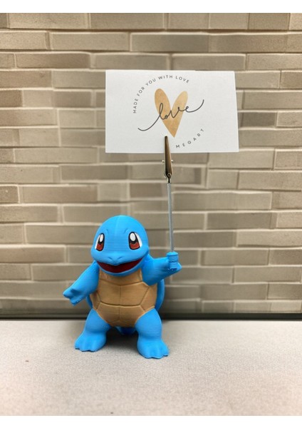 Squirtle Pokemon Fotoğraf ve Not Tutucu - Pokemon Temalı Masaüstü Aksesuarı Metal Kıskaç Notluk