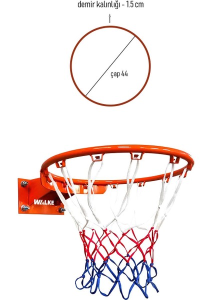 Basketbol Çemberi Tek Kat Fileli Basketbol Potası