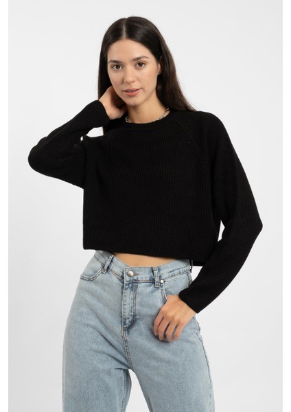 Rtd&vld Kadın Bisiklet Yaka Triko Kazak Siyah