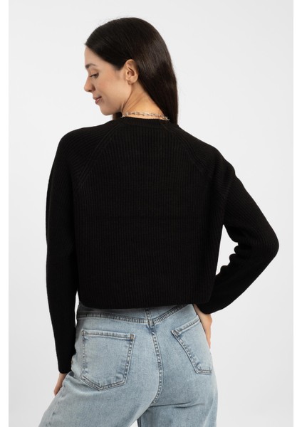 Rtd&vld Kadın Bisiklet Yaka Triko Kazak Siyah modelleri