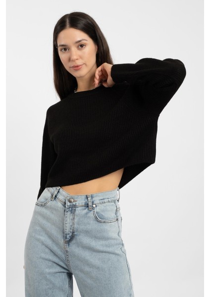 Rtd&vld Kadın Bisiklet Yaka Triko Kazak Siyah fırsatları