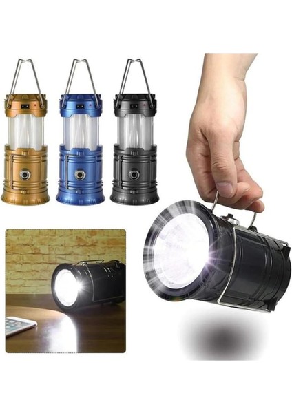 Avcı Feneri Kamp Lambası Şarjlı Usb Girişi Solar (4989)