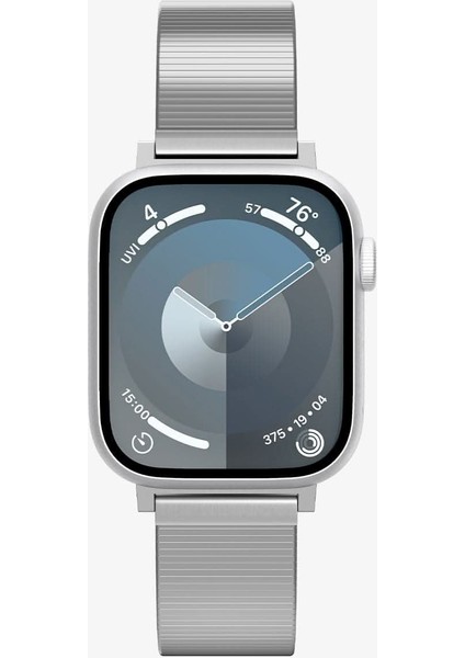 Apple Watch 49mm Ultra 2/1 - 46mm Seri 10 - 45mm Seri 9/8/7 - 44mm Seri SE2/SE/6/5/4 Kordon Kayış Band Sleek Link Silver - AMP07224